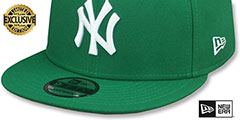 Yankees TEAM-BASIC SNAPBACK Kelly Green-White Hat by New Era - 4th View